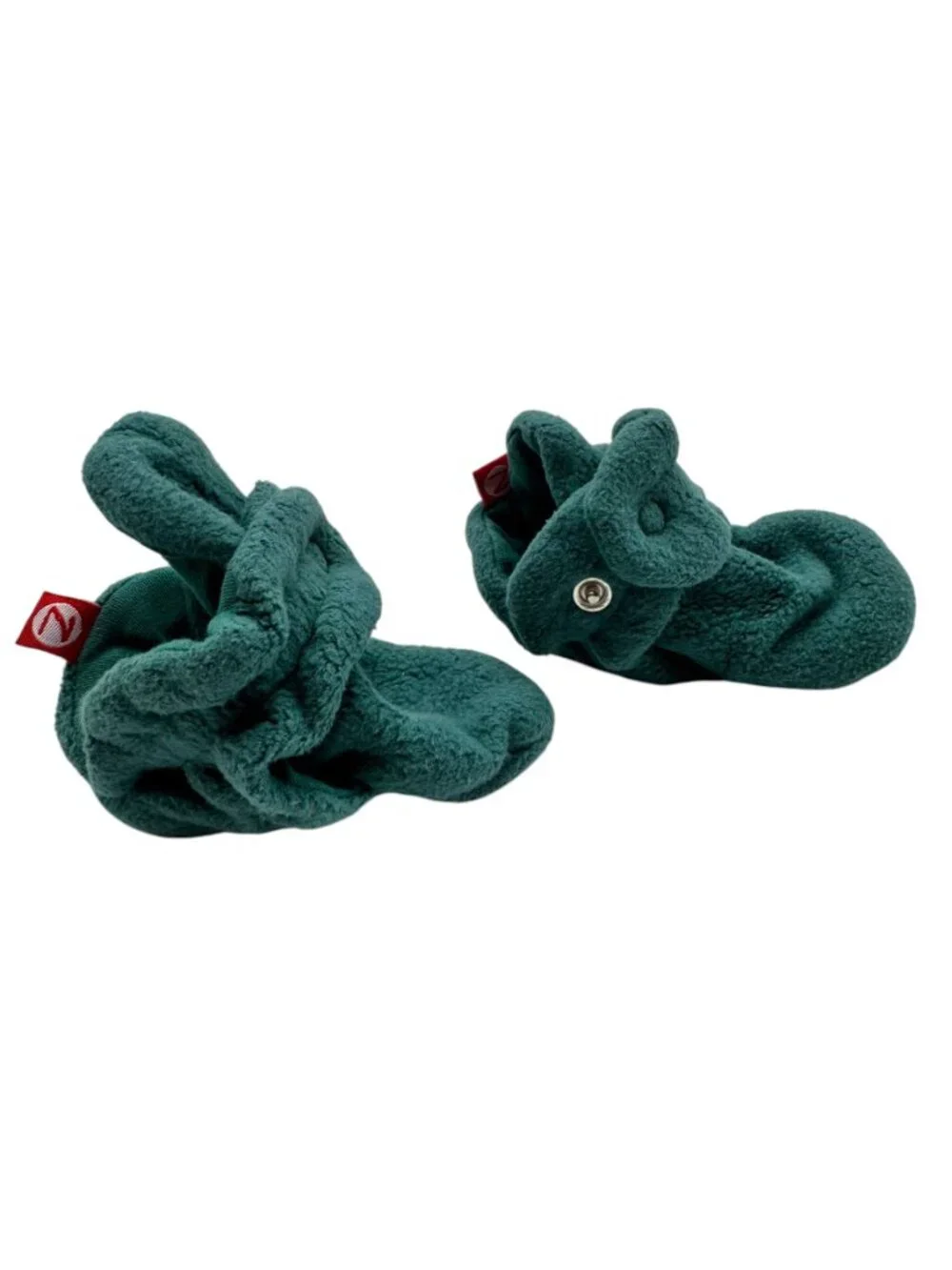 Zutano Original Fleece Forest Green Booties Sz 6 Months Stay-On Baby Shoes Socks